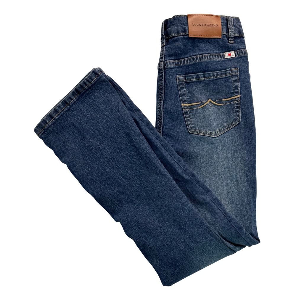 Lucky Brand Girls Bootcut Jeans Medium Wash Blue Denim Size 14 Adjustable Waist